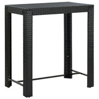 vidaXL Tavolo da Bar da Giardino Nero 100x60,5x110,5 cm Polyrattan