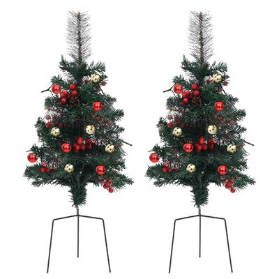 vidaXL Alberi di Natale Artificiale per Viali 2 pz 76 cm in PVC