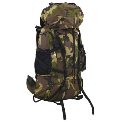 vidaXL Zaino da Trekking Verde Mimetico 60 L in Tessuto Oxford