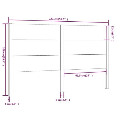 vidaXL Testiera per Letto 141x4x100 cm in Legno Massello di Pino