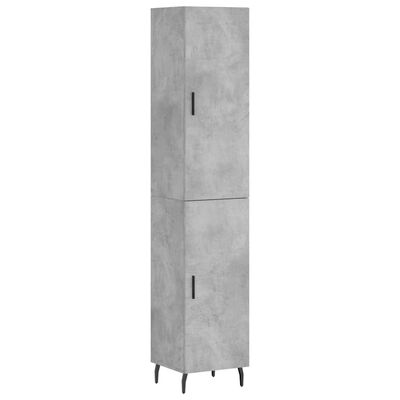 vidaXL Credenza Grigio Cemento 34,5x34x180 cm in Legno Multistrato