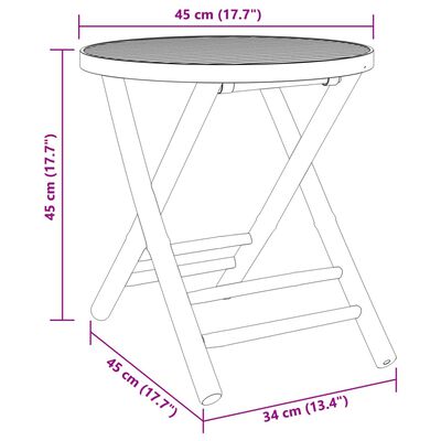 vidaXL Set da Bistrò 3 pz in Bambù