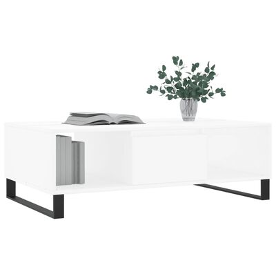 vidaXL Tavolino da Salotto Bianco 104x60x35 cm in Legno Multistrato