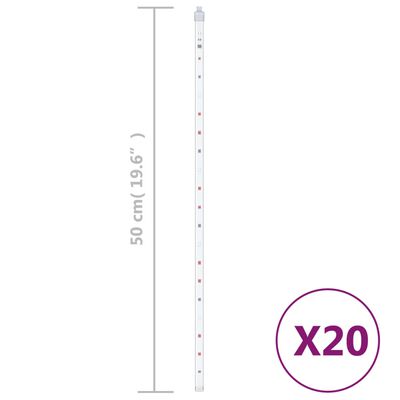 vidaXL Luci Meteoriche 20 pz 50cm Colorate 720 LED Interni Esterni