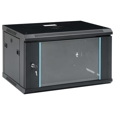 vidaXL Armadietto di Rete a Parete 6U da 19" IP20 600x450x375 mm