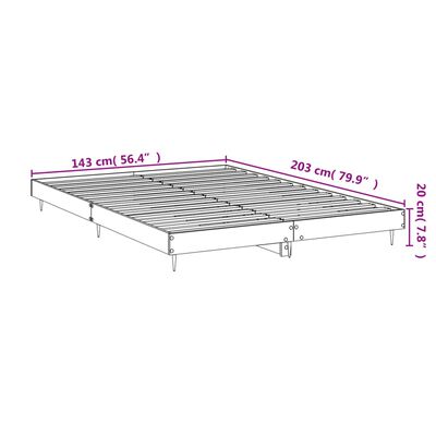 vidaXL Giroletto Bianco Lucido 140x200 cm in Legno Multistrato