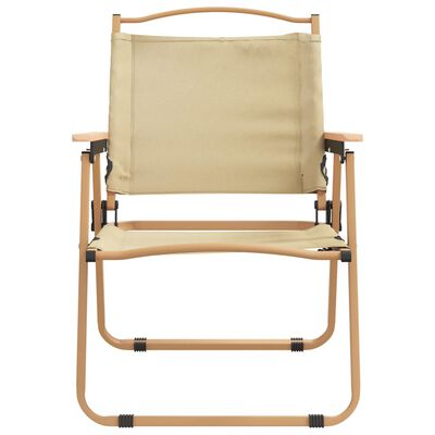 vidaXL Sedie da Campeggio 2 pz Beige 54x55x78 cm Tessuto Oxford