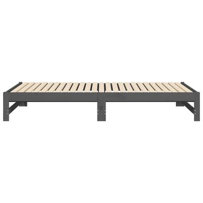 vidaXL Dormeuse Estraibile Grigia 2x(90x200) cm Legno Massello di Pino