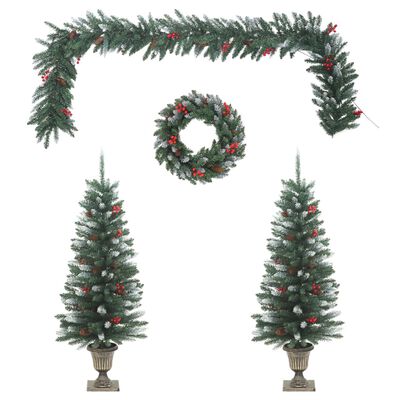 vidaXL Set Decorazioni di Natale per Porte 4 pz in PVC