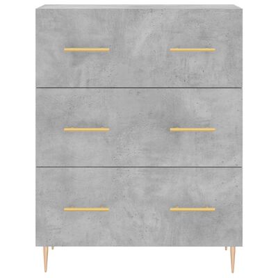 vidaXL Credenza Grigio Cemento 69,5x34x180 cm in Legno Multistrato