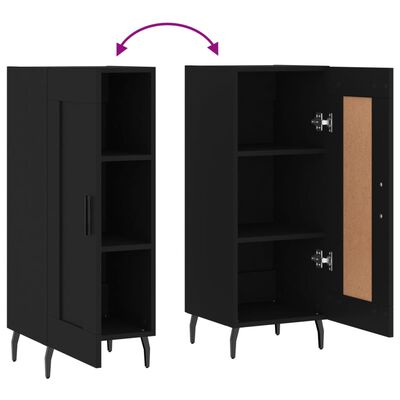 vidaXL Credenza Nero 34,5x34x90 cm in Legno Multistrato