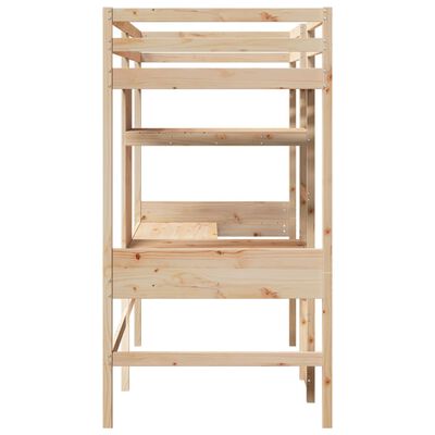 vidaXL Giroletto Soppalco senza Materasso 75x190cm Legno Massello Pino