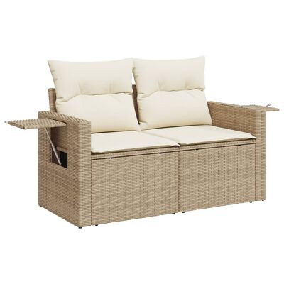 vidaXL Set Divano da Giardino 10 pz con Cuscini Beige in Polyrattan