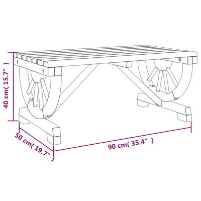 vidaXL Tavolino da Giardino 90x50x40 cm in Legno Massello di Abete