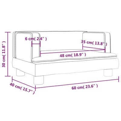 vidaXL Divano per Bambini Crema 60x40x30 cm in Similpelle