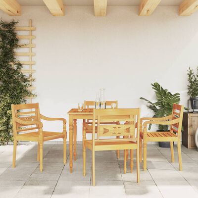 vidaXL Set da Pranzo per Giardino 5 pz in Legno Massello di Teak