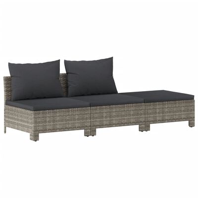 vidaXL Set Divani da Giardino 6 pz con Cuscini in Polyrattan Grigio