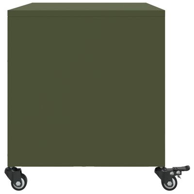 vidaXL Mobile TV Verde Oliva 68x39x43,5 cm in Acciaio