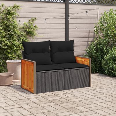 vidaXL Divano da Giardino con Cuscini a 2 Posti Beige in Polyrattan