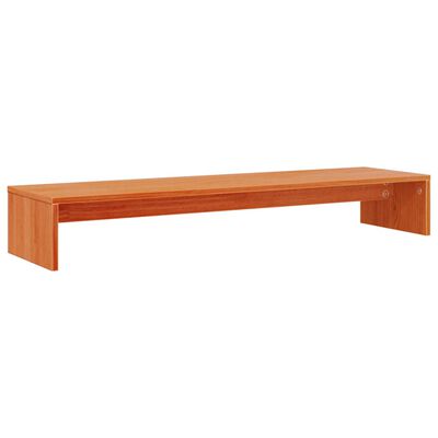 vidaXL Supporto Monitor Marrone Cera 100x27x15 cm Legno Massello Pino