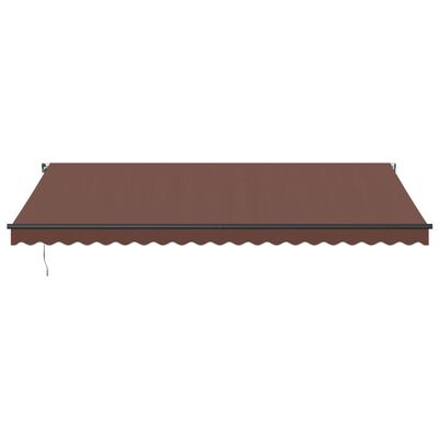 vidaXL Tenda da Sole Retrattile Manuale con LED Marrone 500x350 cm