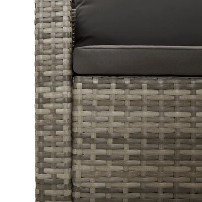 vidaXL Set Divani da Giardino 9 pz con Cuscini in Polyrattan Grigio