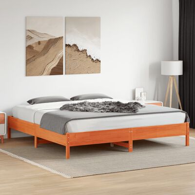 vidaXL Letto senza Materasso Marrone Cera 180x200 cm in Legno di Pino