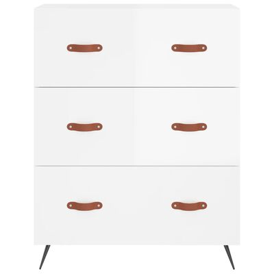 vidaXL Credenza Bianco Lucido 69,5x34x180 cm in Legno Multistrato