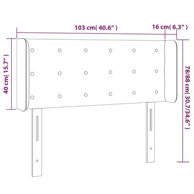 vidaXL Testiera a LED Blu Scuro 103x16x78/88 cm in Velluto