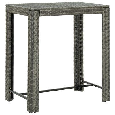 vidaXL Set Bar da Giardino 5 pz con Braccioli in Polyrattan Grigio