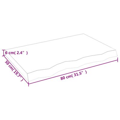 vidaXL Ripiano Muro Marrone 80x50x(2-6) cm Massello Rovere Trattato