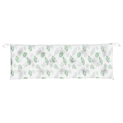 vidaXL Cuscini Panca Giardino 2 pz Motivo a Foglie 150x50x7 cm Tessuto