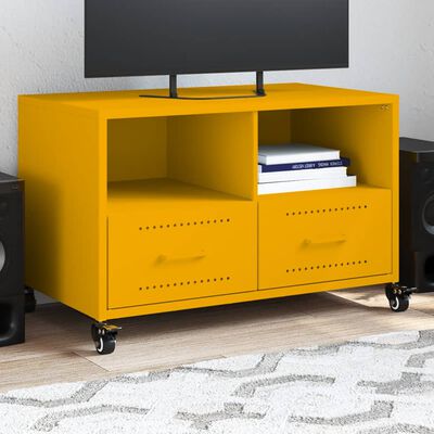 vidaXL Mobile TV Giallo Senape 68x39x43,5 cm in Acciaio