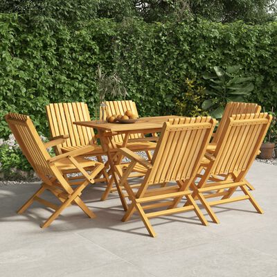 vidaXL Sedie da Giardino Pieghevoli 6pz 61x67x90cm Legno Massello Teak