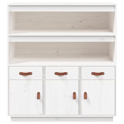 vidaXL Credenza Bianca 100x40x108,5 cm in Legno Massello di Pino