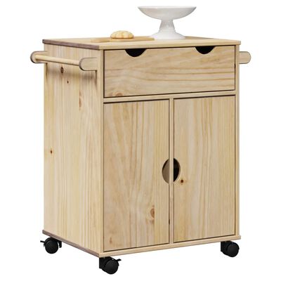 vidaXL Carrello da Cucina OTTA 59x45x80 cm in Legno Massello di Pino