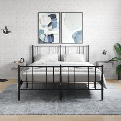 vidaXL Comodini a Muro 2 pz Grigio Sonoma 35x35x20 cm