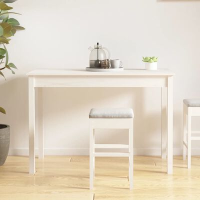 vidaXL Tavolo da Pranzo Bianco 110x55x75 cm in Legno Massello di Pino