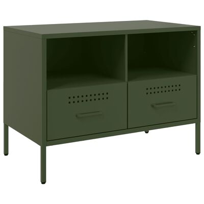 vidaXL Mobile TV Verde Oliva 68x39x50,5 cm in Acciaio