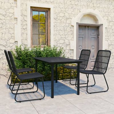 vidaXL Set da Pranzo da Giardino 5 pz in Polyrattan e Vetro