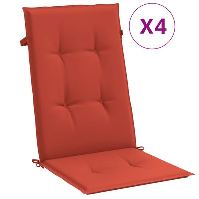 vidaXL Cuscini Sedia Schiena Alta 4 Rosso Mélange 120x50x4 Tessuto