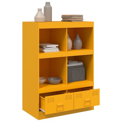 vidaXL Credenza Giallo Senape 67x39x95 cm in Acciaio