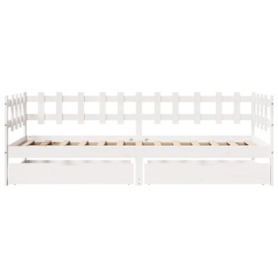 vidaXL Dormeuse con Cassetti Bianco 90x200 cm Legno Massello di Pino