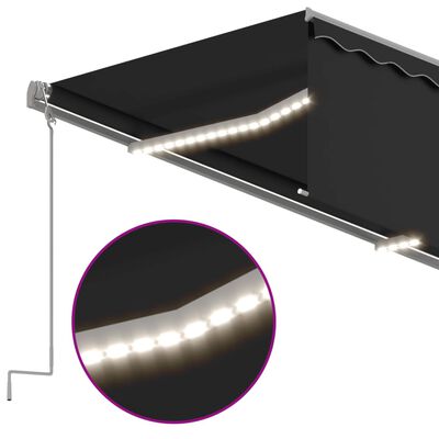 vidaXL Tenda da Sole Automatica LED Sensore Vento 3,5x2,5 m Antracite