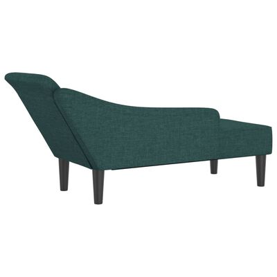 vidaXL Chaise Longue con Cuscini Verde Scuro in Tessuto