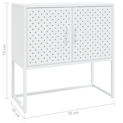 vidaXL Credenza Bianca 75x35x75 cm in Acciaio