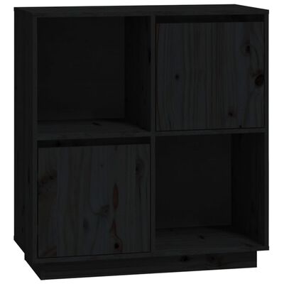 vidaXL Credenza Nera 74x35x80 cm in Legno Massello di Pino