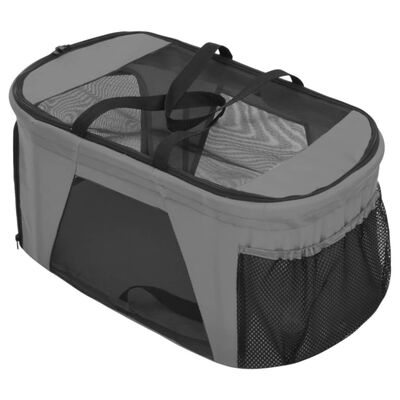 vidaXL Passeggino Cani Pieghevole 2 Livelli Grigio 83x48x97cm Tessuto