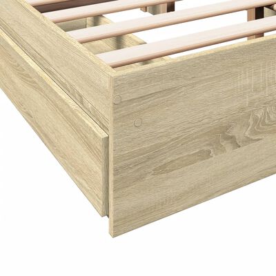 vidaXL Giroletto Cassetti Rovere Sonoma 140x200 cm Legno Multistrato