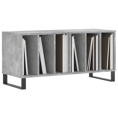 vidaXL Mobile Porta Dischi Grigio Cemento 100x38x48 Legno Multistrato